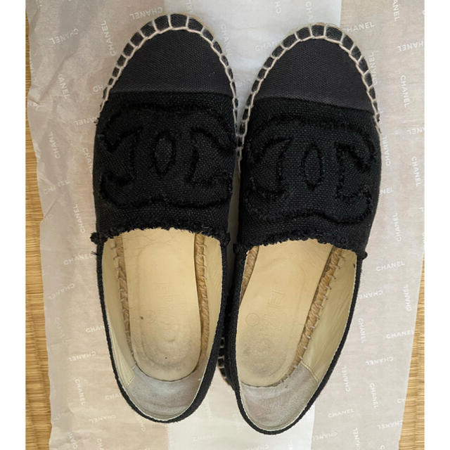 美品　CHANEL    エスパドリーユ　36  ブラック