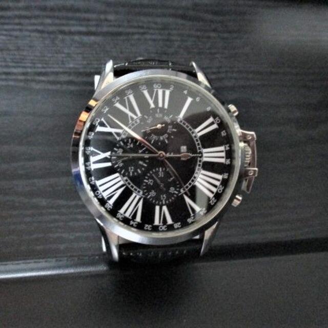 23mmステンレスベルト材質☆サルバトーレマーラ ビッグフェイス デイデイト ブラック 腕時計 時計