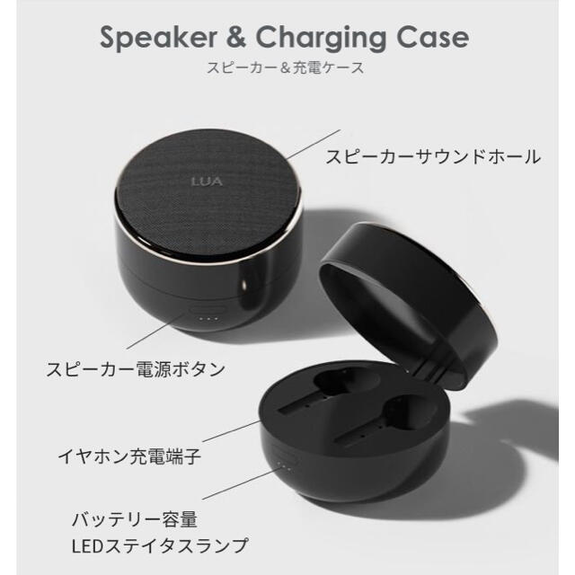 LUA ワイヤレスイヤホン ✻スピーカー付き充電器 LUA ワイヤレスイヤホン ✻スピーカー付き充電器