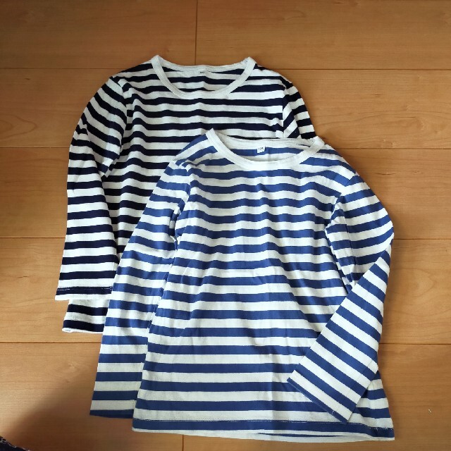 MUJI (無印良品)(ムジルシリョウヒン)の無印良品のボーダーTシャツ120セット✧*。男の子洗い替えに キッズ/ベビー/マタニティのキッズ服男の子用(90cm~)(Tシャツ/カットソー)の商品写真