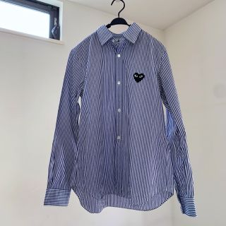 コムデギャルソンプレイ茶ストライプシャツＳ COMME des GARÇONS