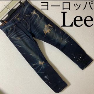 リー(Lee)のLeeヨーロッパ共同企画◆クラッシュペイント タイトストレート デニム ジーンズ(デニム/ジーンズ)