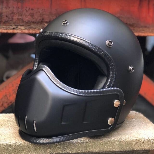 Harley Davidson(ハーレーダビッドソン)の渋っ❗️黒 マットブラック 細帽 ヘルメット ハーフヘルメット ジェット 自動車/バイクのバイク(車体)の商品写真