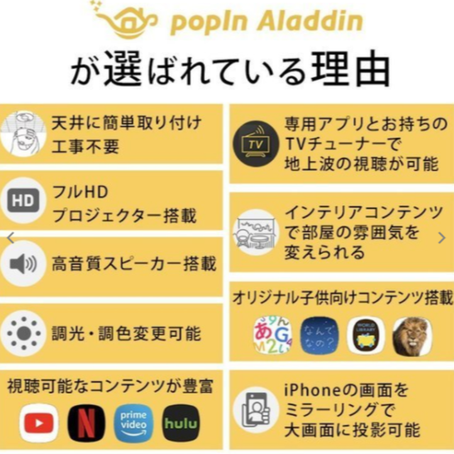 【新品未使用】popIn Aladdin 2 リモレス付