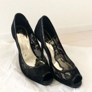 デュラス(DURAS)のデュラス DURAS レース パンプス  ハイヒール Sサイズ 美品(ハイヒール/パンプス)