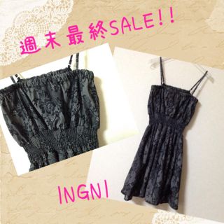 イング(INGNI)の♡黒レースワンピ♡11/10まで！！(ミニワンピース)