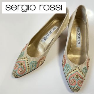 セルジオロッシ(Sergio Rossi)のセルジオロッシ　パンプス　ヴィンテージ　ゴールド(ハイヒール/パンプス)