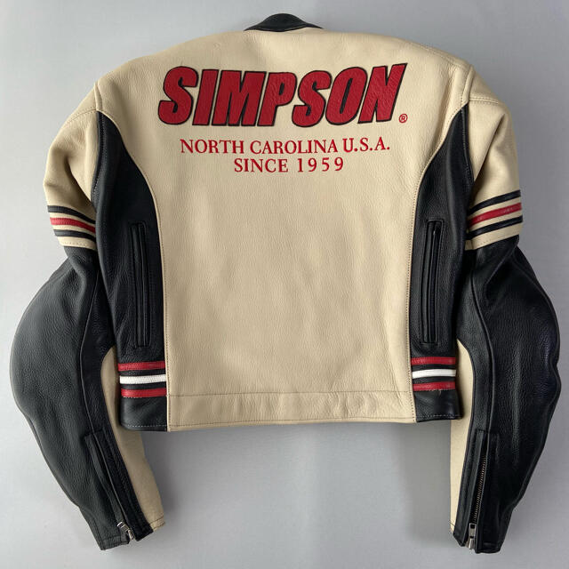 SIMPSON(シンプソン)のM 美品 SIMPSON シンプソン MFJ公認 本革レザージャケット メンズのジャケット/アウター(ライダースジャケット)の商品写真