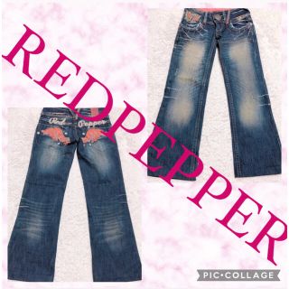 レッドペッパー(REDPEPPER)の3249.REDPEPPER バック刺繍装飾 インディゴ ブーツカットデニム(デニム/ジーンズ)