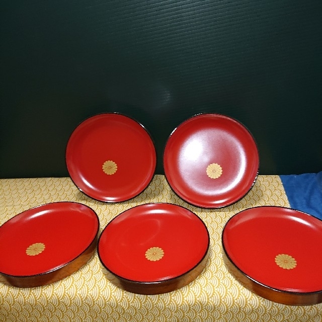 木製、茶道具、菊紋章