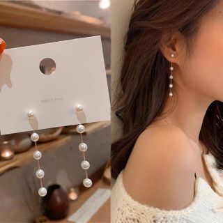 韓国ピアス ロングパール(ピアス)