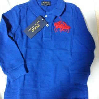 ポロラルフローレン(POLO RALPH LAUREN)の90cm24M新品Poloラルフローレン長袖ポロシャツブルー(Tシャツ/カットソー)