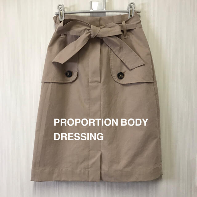 PROPORTION BODY DRESSING(プロポーションボディドレッシング)のPROPORTION BODY DRESSING  ウエストリボンスカート レディースのスカート(ひざ丈スカート)の商品写真