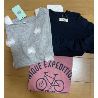 サンカンシオン(3can4on)の新品　Tシャツ 女の子　120cm 3点セット(Tシャツ/カットソー)