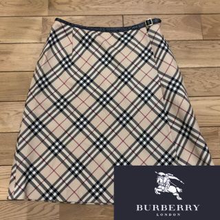 バーバリー(BURBERRY)のバーバリー　ロンドン Burberry ノバチェック　ウール  スカート(ひざ丈スカート)