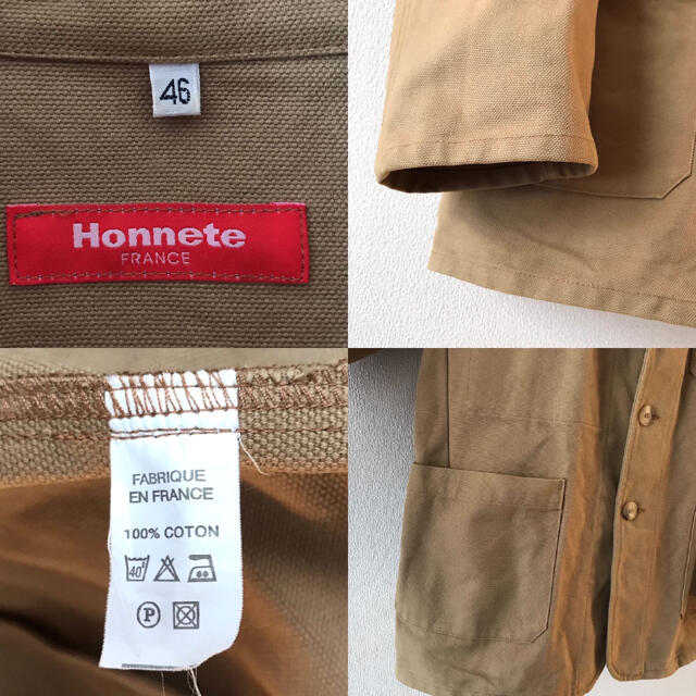 HONNETE★フランス製★ブラウンダック★フレンチワークジャケット★サイズ46 メンズのジャケット/アウター(カバーオール)の商品写真