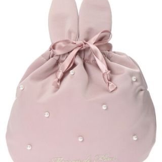 メゾンドフルール(Maison de FLEUR)のMadison de FLEUR Easter》ラビットパール巾着　ピンク(ポーチ)