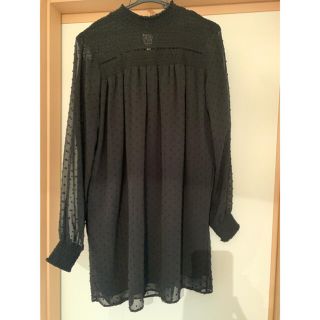 ザラ(ZARA)のZARA ザラ　シースルー　シフォン　ワンピース　ブラック　シアーシャツ(ひざ丈ワンピース)