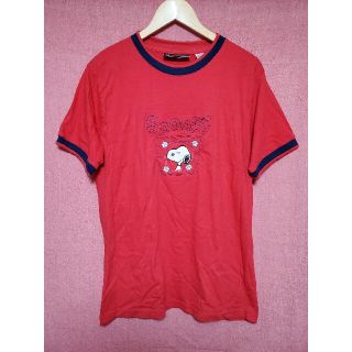 ピーナッツ(PEANUTS)のUS古着 vintage snoopy 刺繍 リンガー Tシャツ(Tシャツ(半袖/袖なし))