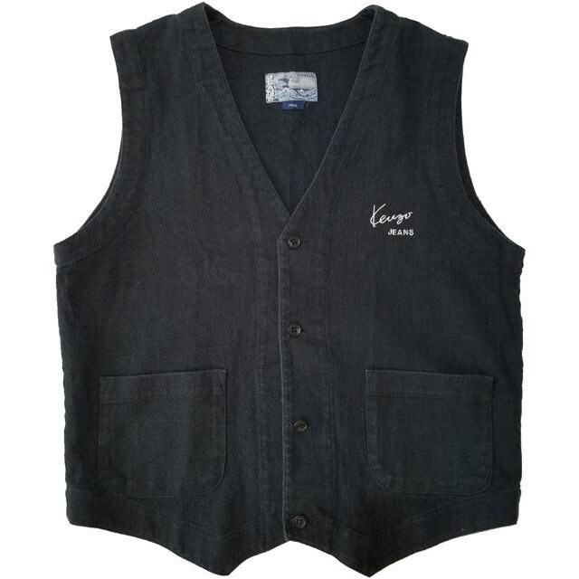 激レア！ KENZO JEANS 葛飾北斎タグ 刺繍入り ベスト Vest