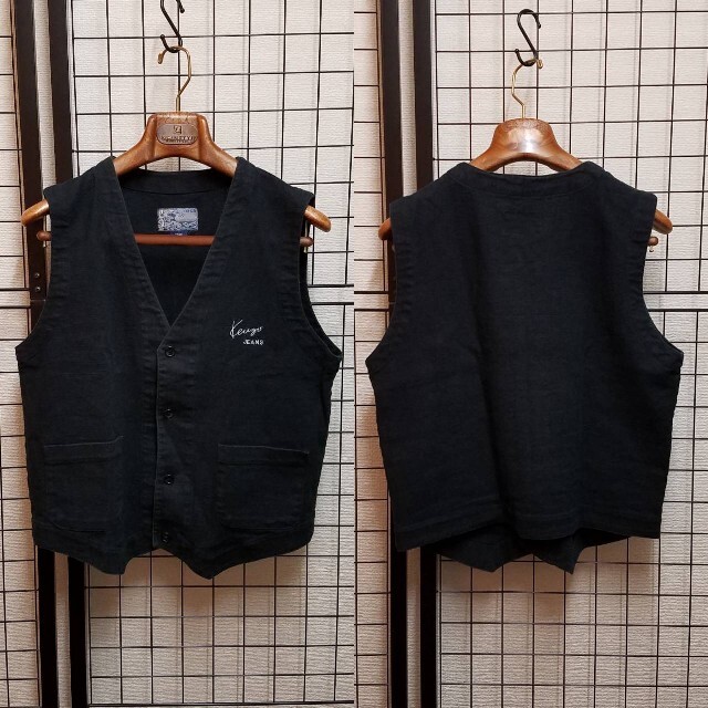 激レア！ KENZO JEANS 葛飾北斎タグ 刺繍入り ベスト Vest