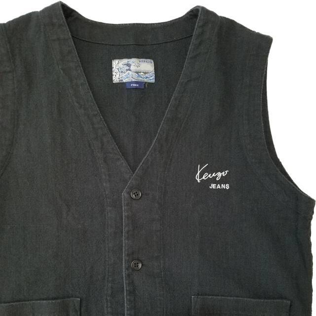 激レア！ KENZO JEANS 葛飾北斎タグ 刺繍入り ベスト Vest