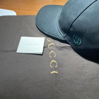 グッチ(Gucci)の美品　GUCCI　グッチ キャップ　フリーサイズ　黒　メンズ　ブラック　男性用(キャップ)