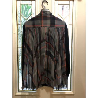 サカイ(sacai)のsacai サカイ  プリーツ チェック  ウール ニット  カーディガン 黒(カーディガン)