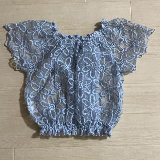 マーキュリーデュオ(MERCURYDUO)のマーキュリーデュオ　レース　トップス　花柄刺繍　オーガンジー(カットソー(半袖/袖なし))