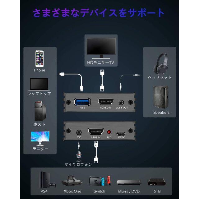 新品・キャプチャーボード 4K プラグアンドプレイHD HDMIゲーム録画 スマホ/家電/カメラのPC/タブレット(その他)の商品写真