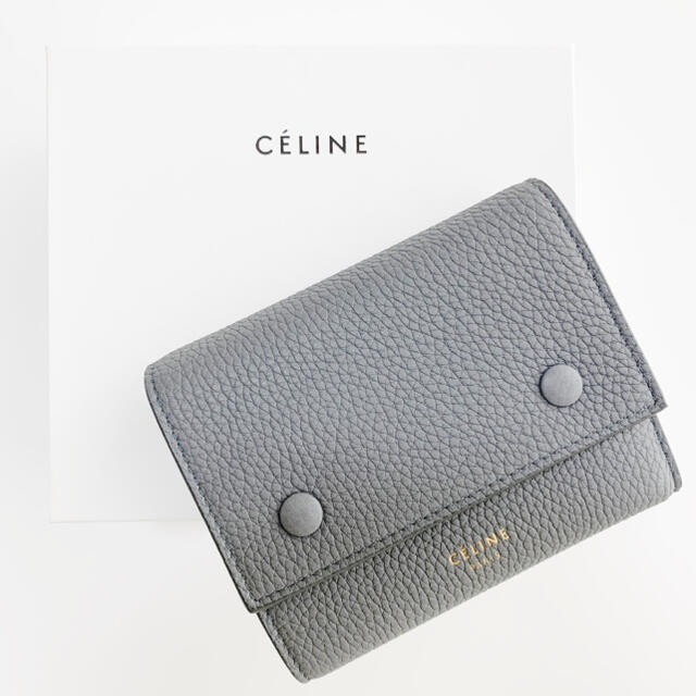 大得価限定SALE】 celine - CELINE ミニ財布 ミッドナイト ネイビー 三