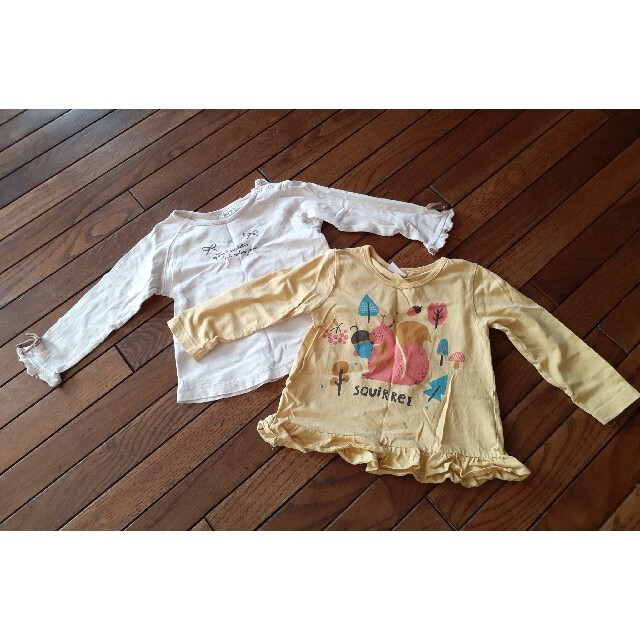 ベビー かわいい べべ 長袖 女の子 95 キッズ/ベビー/マタニティのキッズ服女の子用(90cm~)(Tシャツ/カットソー)の商品写真