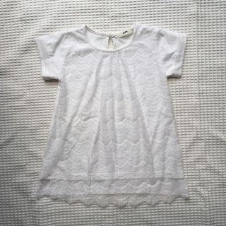 エムピーエス(MPS)の120センチ　半袖Tシャツ　チュニック　女の子　中古　子供服　レース(Tシャツ/カットソー)