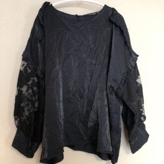 ザラ(ZARA)のレース袖　長袖ブラウス・ZARAメタリックスカート(シャツ/ブラウス(長袖/七分))