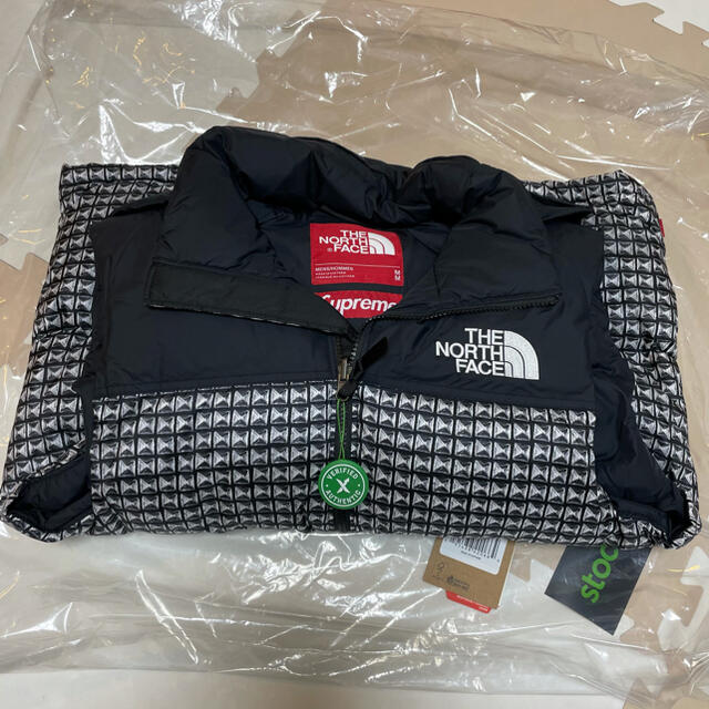 Supreme TNF Studded Nuptse Vest Black Mメンズ