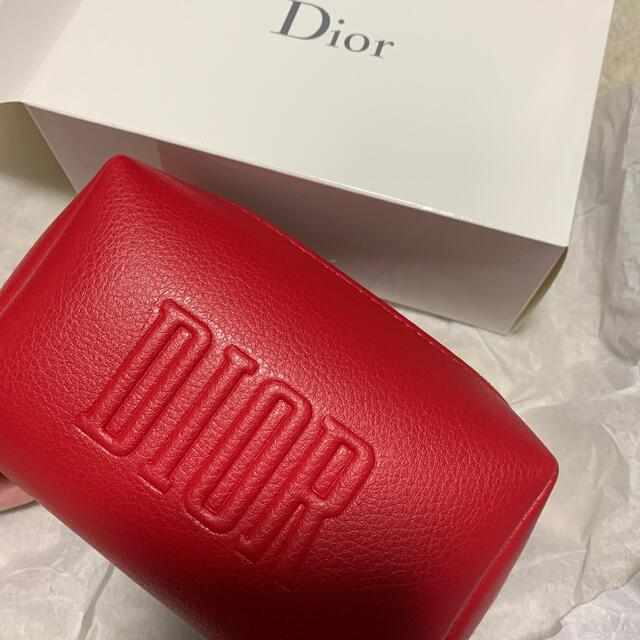 Dior(ディオール)のDior コスメ　ノベルティ　ポーチ　赤 レディースのファッション小物(ポーチ)の商品写真