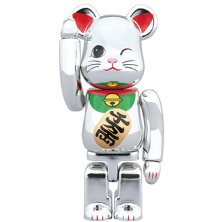 メディコムトイ(MEDICOM TOY)のBE@RBRICK 招き猫 銀メッキ四 100％(その他)