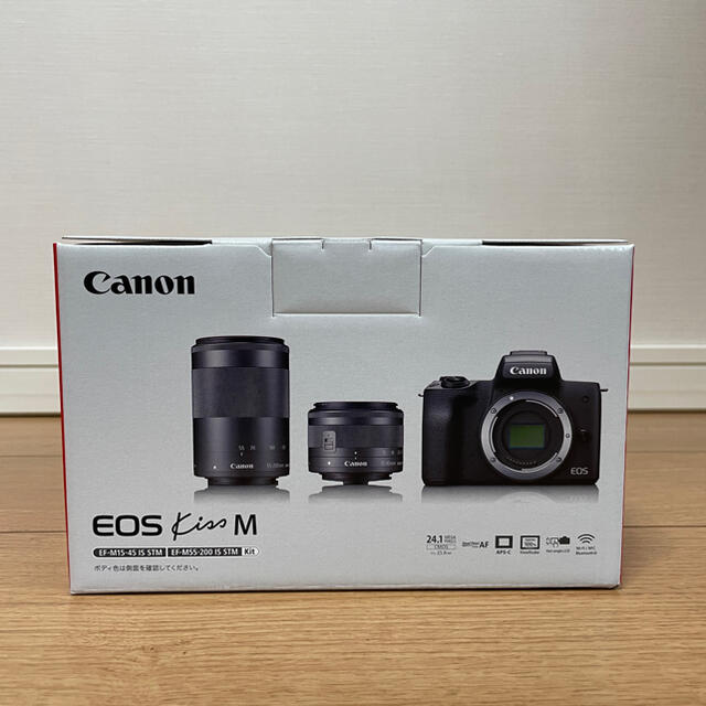 新品未使用 canon eos kiss m ダブルズームキット ブラック