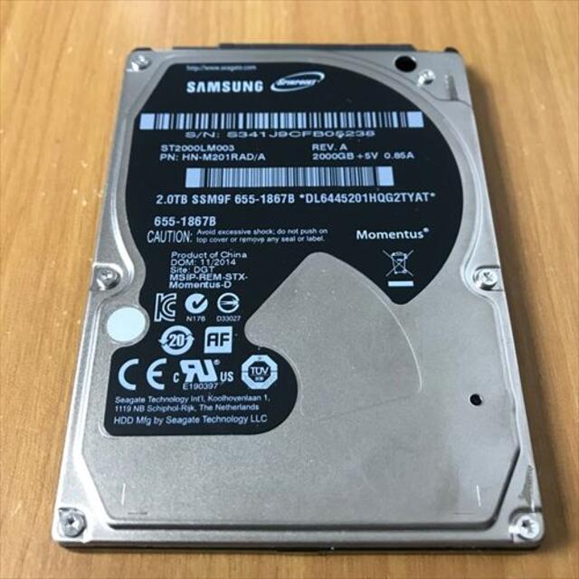 正常品 SAMSUNG 2.5インチ HDD 2TB 28022時間 (33)