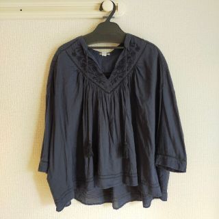 フリークスストア(FREAK'S STORE)の【ごろー様専用】FREAK'S STORE　黒刺繍コットンカットソー(カットソー(長袖/七分))