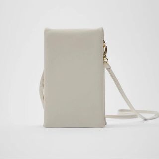 ザラ(ZARA)のZARA リアルレザー スマートフォンポーチ White(モバイルケース/カバー)