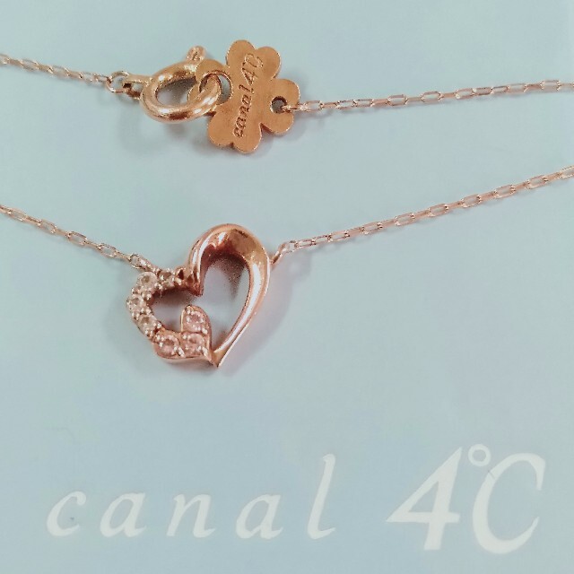 canal4℃Ｋ10 ピンクゴールドダイヤモンドネックレス