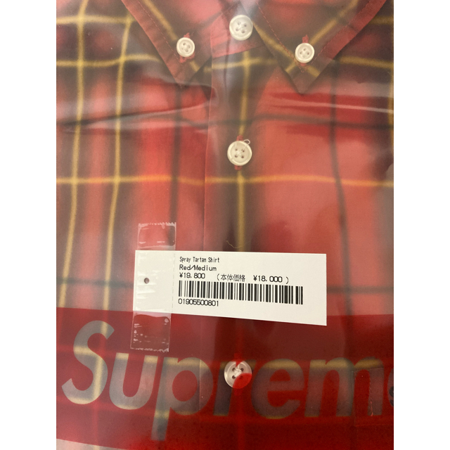 Supreme(シュプリーム)の定価以下 supreme spray tartan shirt M 赤 国内正規 メンズのトップス(シャツ)の商品写真