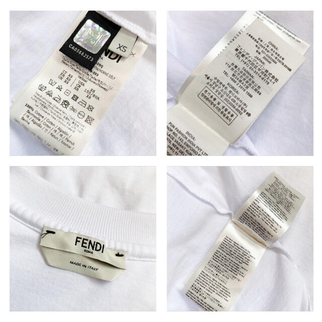 FENDI(フェンディ)のFENDI   2019ss ロゴ刺繍　FF柄　コットン　Tシャツ レディースのトップス(Tシャツ(半袖/袖なし))の商品写真