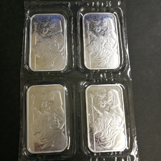ウナとライオン純銀バー 2021年 １オンス ４枚 貨幣