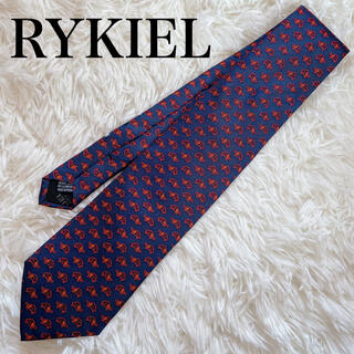 リキエルオム(RYKIEL HOMME)の極美品 リキエル ネクタイ 高級シルク 総柄 亀 動物柄 人気柄 人気色(ネクタイ)