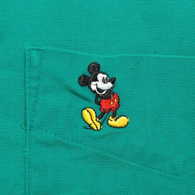 Disney(ディズニー)のディズニー BDシャツ 半袖 ミッキー 刺繍ワンポイント アースカラー メンズのトップス(シャツ)の商品写真