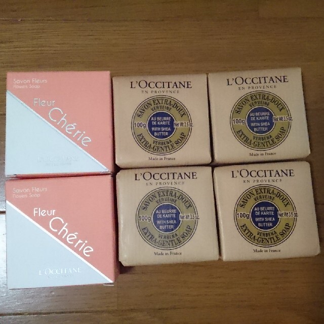 L'OCCITANE(ロクシタン)のL'OCCITANE  石鹸  フルールシェリー  & ヴァーベナ  計６個 コスメ/美容のボディケア(ボディソープ/石鹸)の商品写真