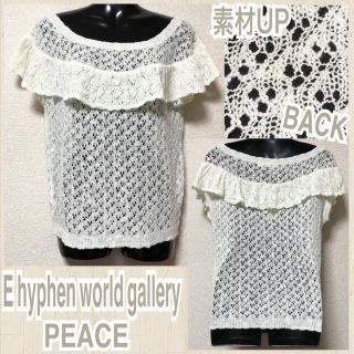 イーハイフンワールドギャラリー(E hyphen world gallery)の【新品/E hyphen world gallery】胸元フリル透かし編みニット(ニット/セーター)