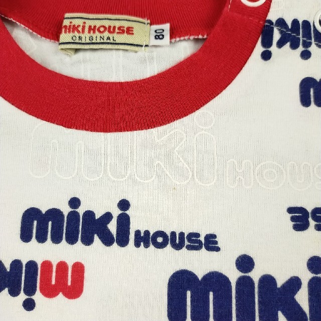 mikihouse(ミキハウス)のSALE【美品】ミキハウス プッチー マリン ショートオーバーオール Tシャツ キッズ/ベビー/マタニティのベビー服(~85cm)(カバーオール)の商品写真